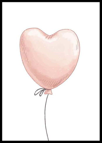 Poster Heart Shaped Balloon