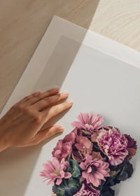Photograph of pink flowers arranged in a waffle cone-9