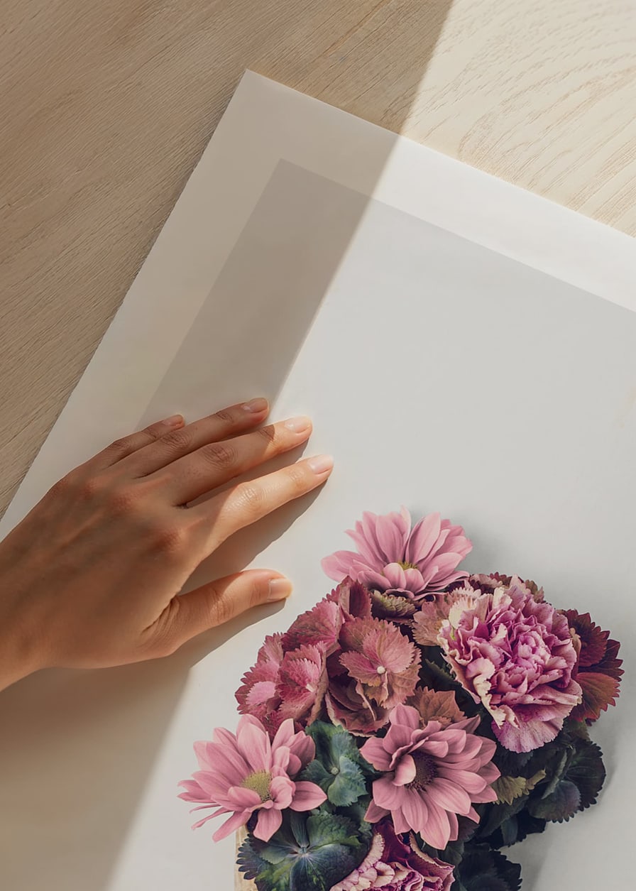 Photograph of pink flowers arranged in a waffle cone-12