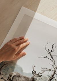 Fotografisk motiv av hjort i vinterlandskap med trær-9