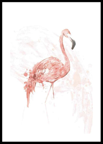 Póster Watercolor Flamingo