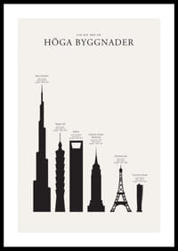 Illustration av silhuetter av berömda höga byggnader, svartvit-0