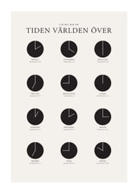 Grafisk illustration med världsklockor i svartvitt raster-1