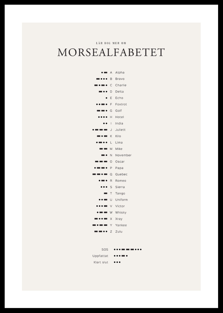 Minimalistisk översikt av morsealfabetet i svart på ljus bakgrund-12
