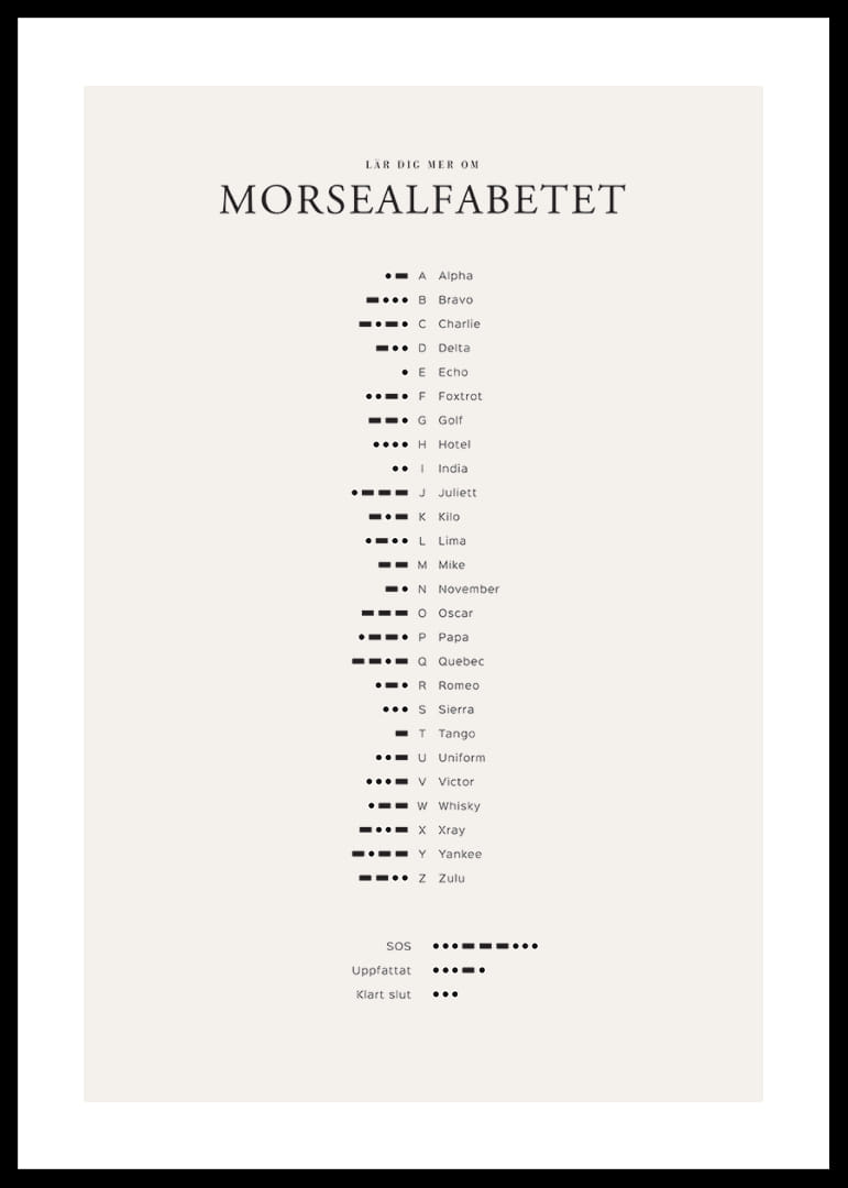 Minimalistisk översikt av morsealfabetet i svart på ljus bakgrund-12