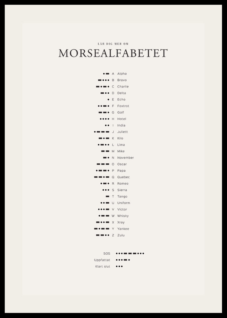 Minimalistisk översikt av morsealfabetet i svart på ljus bakgrund-12