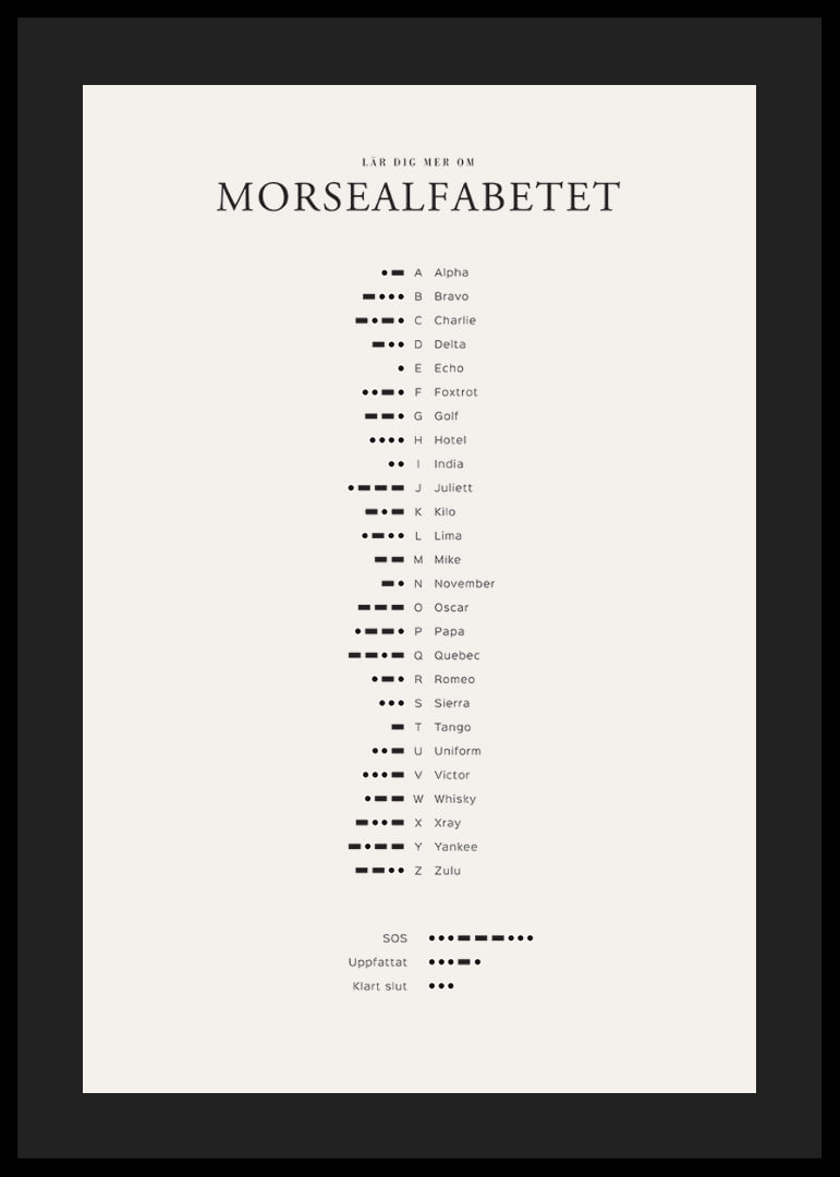 Minimalistisk översikt av morsealfabetet i svart på ljus bakgrund-12