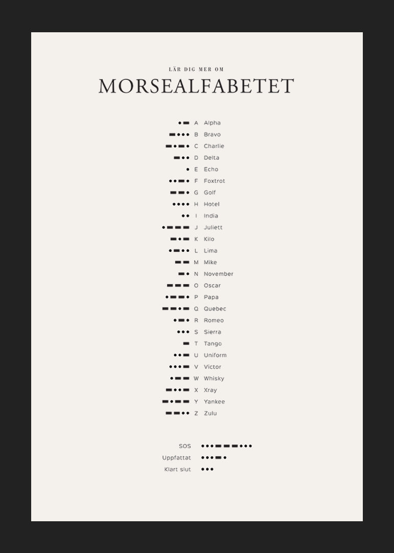 Minimalistisk översikt av morsealfabetet i svart på ljus bakgrund-12