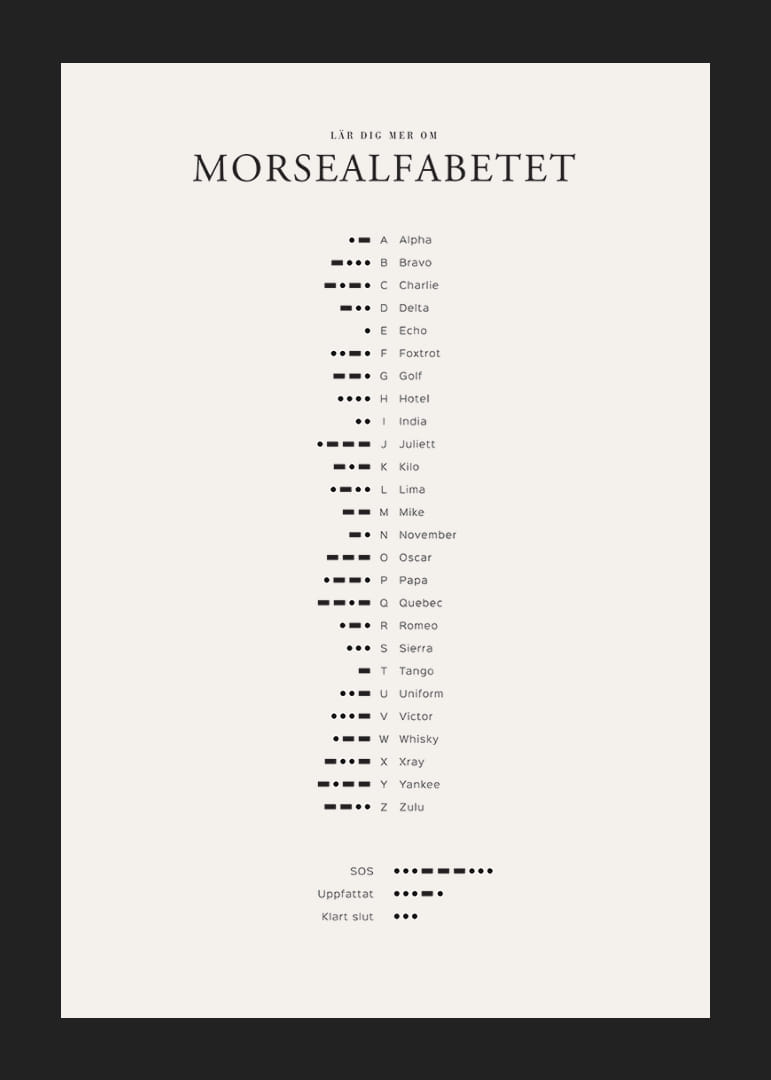 Minimalistisk översikt av morsealfabetet i svart på ljus bakgrund-12