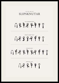 Illustrerade instruktioner för fyra slipsknutar i svartvitt-2