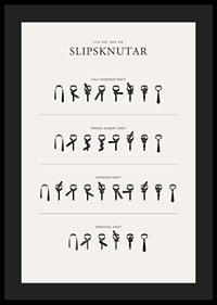 Illustrerade instruktioner för fyra slipsknutar i svartvitt-4