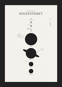 Minimalistisk illustration av solsystemets planeter svartvit-5