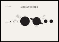 Illustration av solsystemets planeter i svartvitt-2