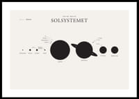 Illustration av solsystemets planeter i svartvitt-0