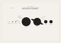 Illustration av solsystemets planeter i svartvitt-3