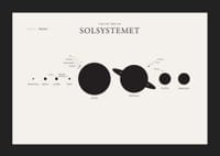 Illustration av solsystemets planeter i svartvitt-5