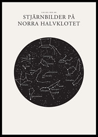 Grafisk illustration av stjärnbilder i svartvitt cirkelformat-6