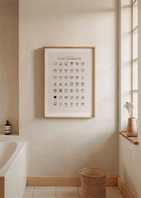 Svartvita tvättsymboler och förklarande textillustrationer-4