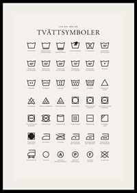 Svartvita tvättsymboler och förklarande textillustrationer-2