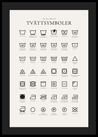 Svartvita tvättsymboler och förklarande textillustrationer-4