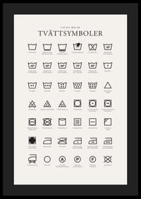 Svartvita tvättsymboler och förklarande textillustrationer-4