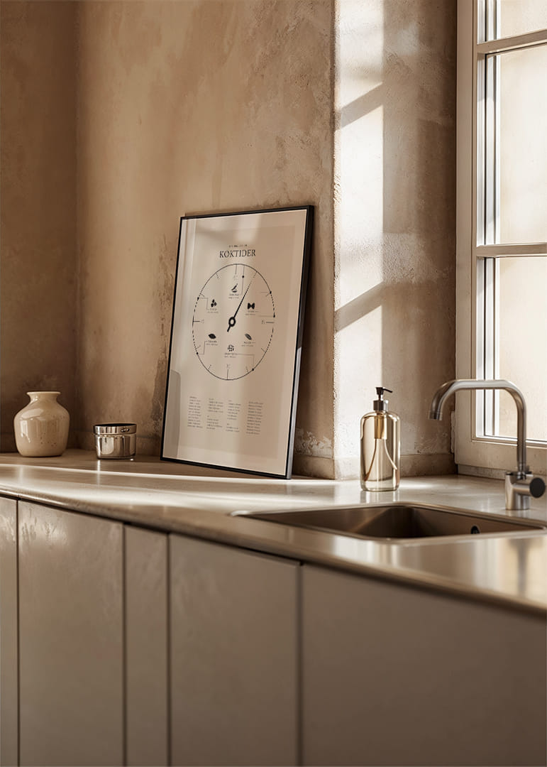 Minimalistisk illustration med koktider för olika livsmedel-12