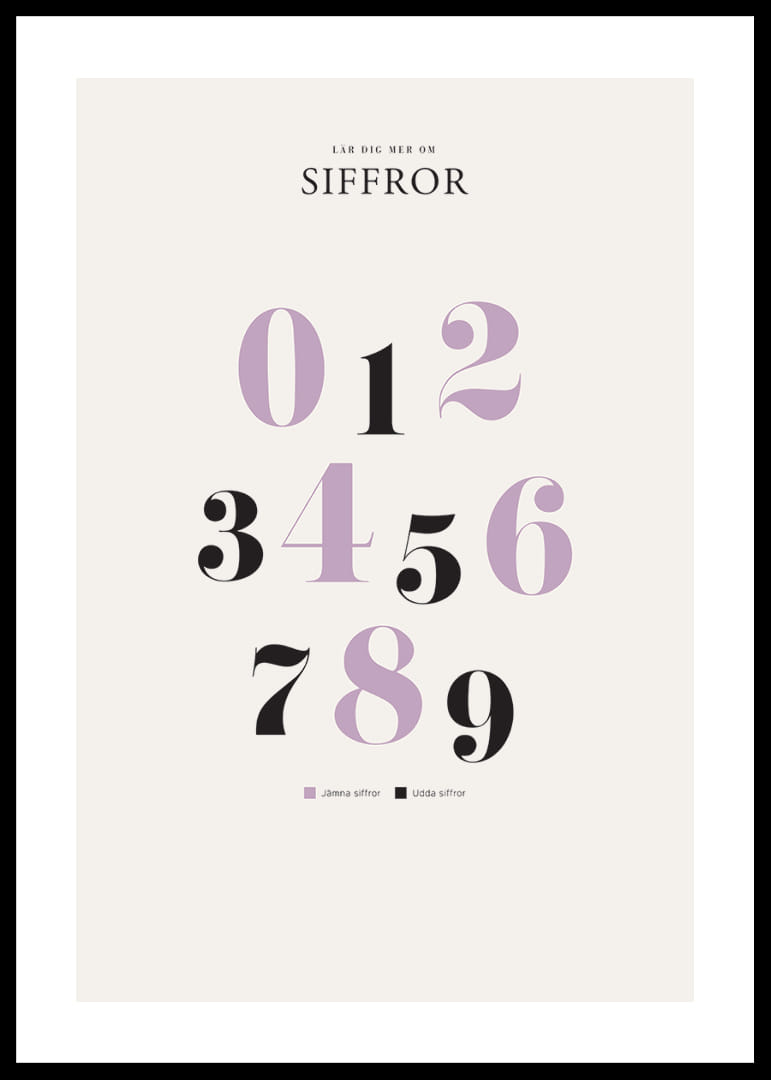 Stora siffror 0 till 9 i lila och svart mot ljus bakgrund-12