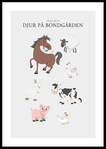 Poster Djur På Bondgården