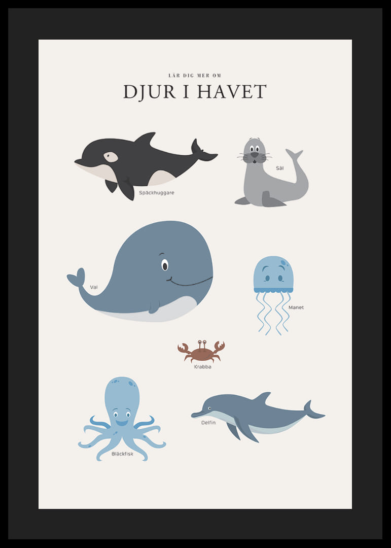 Illustrerade havsdjur i mjuka färger mot ljus bakgrund-12