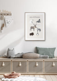 Illustrerade polar­djur på ljus bakgrund med text-4