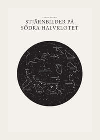 Svartvit illustration av stjärnbilder på södra stjärnhimlen-3