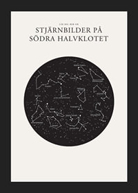 Svartvit illustration av stjärnbilder på södra stjärnhimlen-5