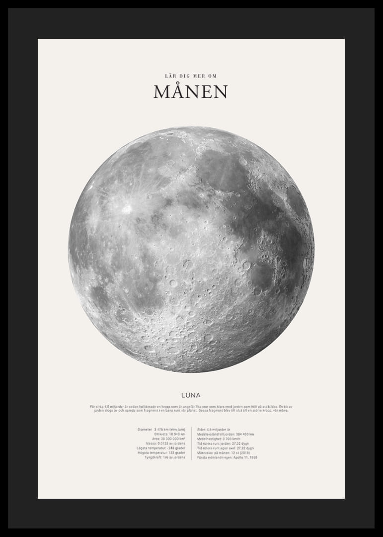 Detaljerad illustration av månen i svartvitt med faktatext-12
