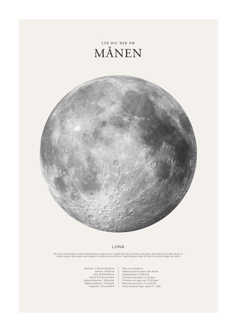 Detaljerad illustration av månen i svartvitt med faktatext-12