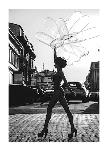 Poster Holding Balloons