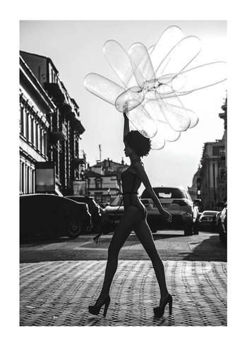 Poster Holding Balloons