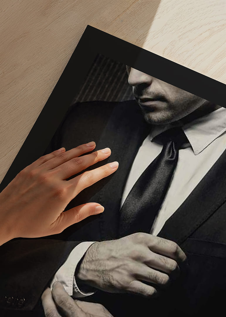 Close-up of man in black suit adjusting cufflinks-12