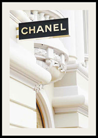 Photograph of Chanel sign against bright classic facade-2