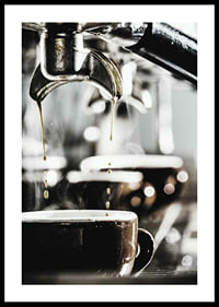 Close-up of coffee machine brewing coffee in dark cups-0