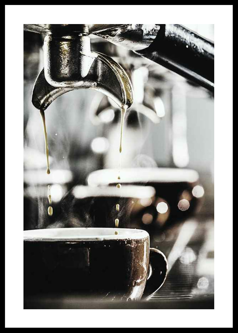 Close-up of coffee machine brewing coffee in dark cups-12