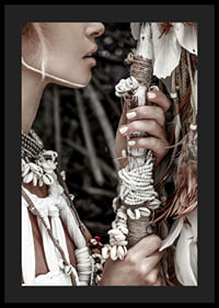 Close-up of woman with jewelry and shells in natural tones-4