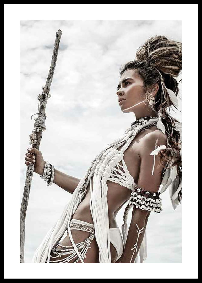Photo art with woman in bright outfit and tribal-inspired style-12