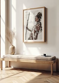 Photo art with woman in bright outfit and tribal-inspired style-8