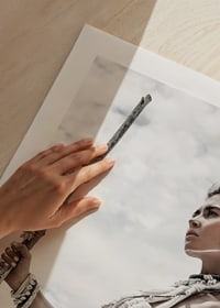 Photo art with woman in bright outfit and tribal-inspired style-9