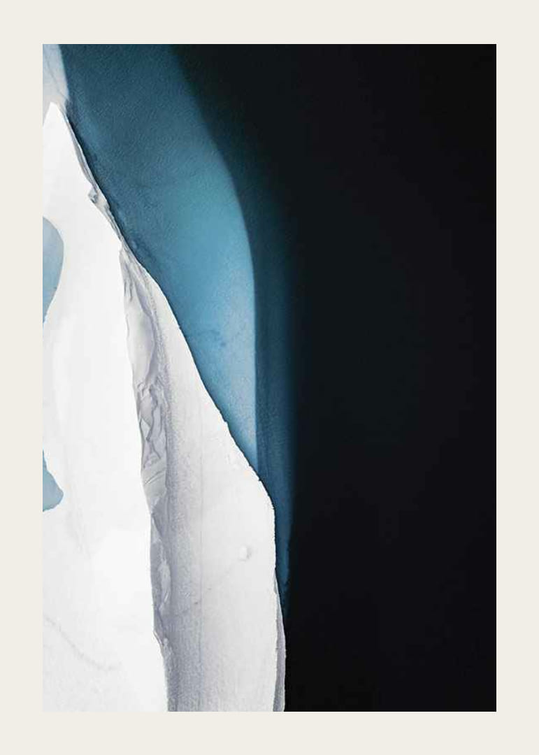 Photographic view from above of ice formation at dark water-12