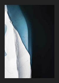 Photographic view from above of ice formation at dark water-5