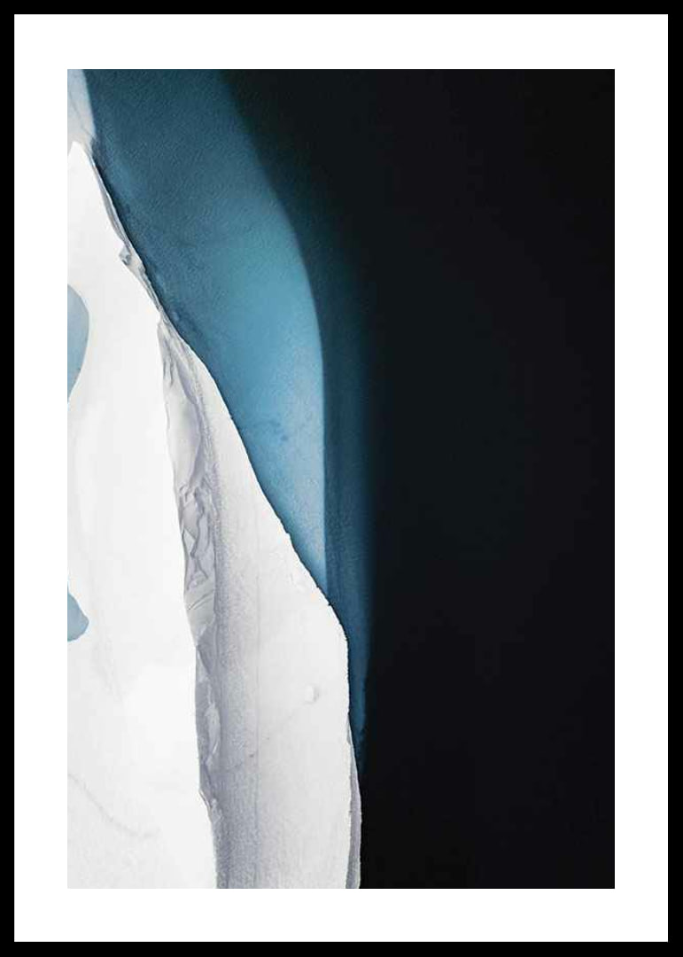 Photographic view from above of ice formation at dark water-12