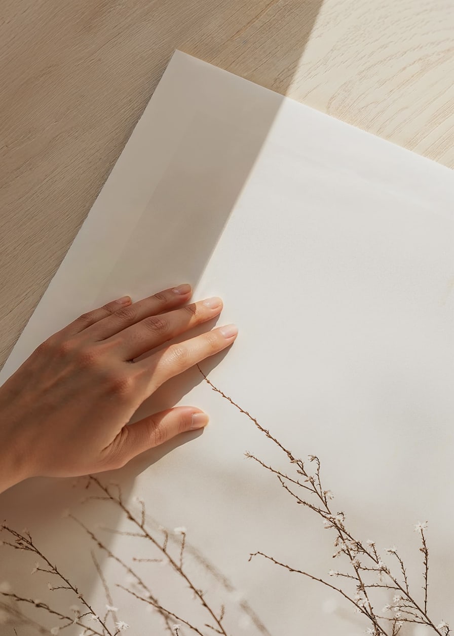 Dried plant branches in beige tones against a light blurred background-12