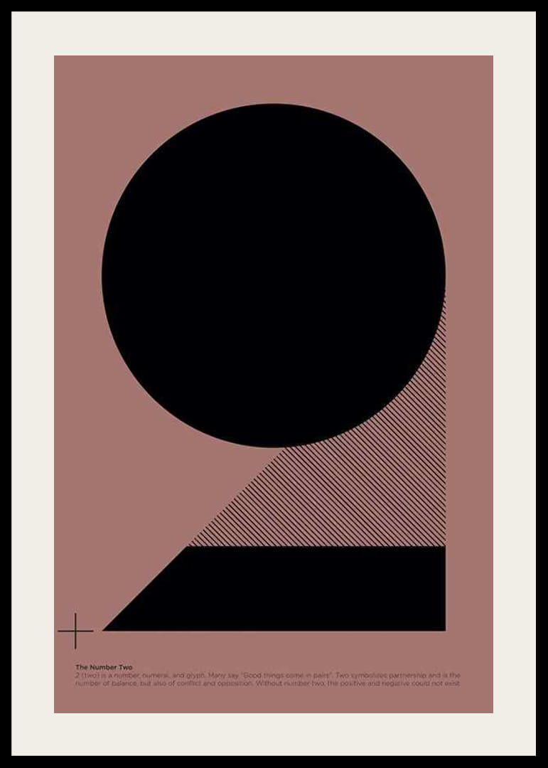 Illustrazione grafica del numero 2 nero su sfondo marrone-rosso-12