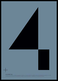 Graphic number four in black against muted blue background-6